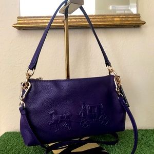 Coach Leather Purple Horse and Carriage Crossbody